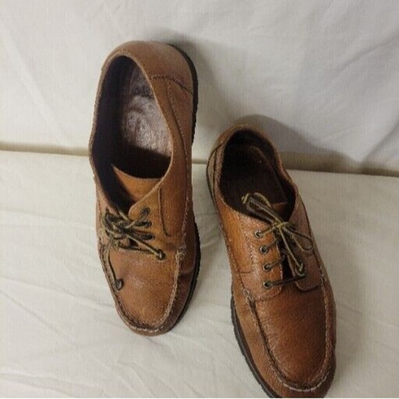 Orvis Size 12  Leather Lace Up Boat Shoes Style LIght Brown OV80208 - Picture 3 of 11
